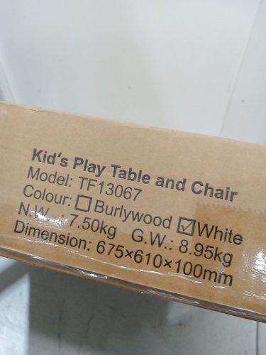 3PC kids Table and Chairs Set - 110lb cap - 19.7" x 17.2"/11.1" x 18.9" - white/wood (model: tf13067) image 6