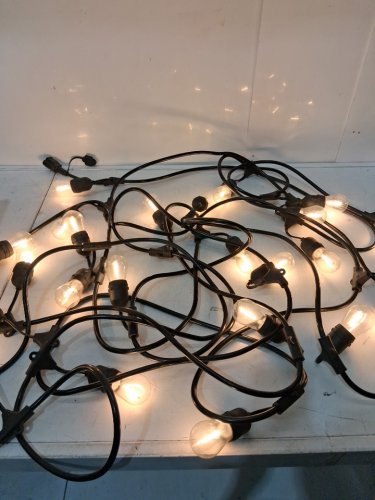 feit electric weatherproof led 24-light string lights with 2 spare lightbulbs - 2200 -  48ft - black (model: 1603293) image 4