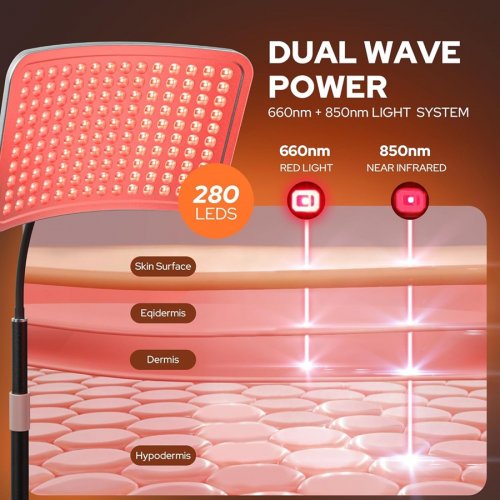 SUNKENET Red Light Therapy for Face and Body WITH 25W Infrared Red-Light Panel - 660nm - 850nm image 2