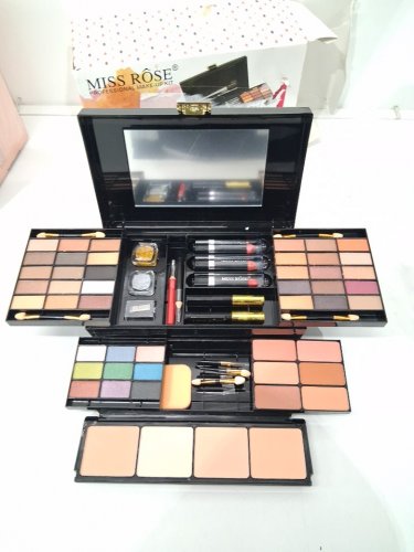 miss rose makeup set kit inside makeup case - 39 colours - black/multi-colour image 2