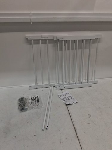 FLDOFAVES Adjustable Extra Wide Metal Dog Gate - 18"-45"L X 18"h - WHITE image 3
