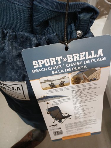 sport-brella upf adjustable umbrella beach chair - 5.9" x 7.65" x 36.5" - midnight blue (model: 250102) image 2
