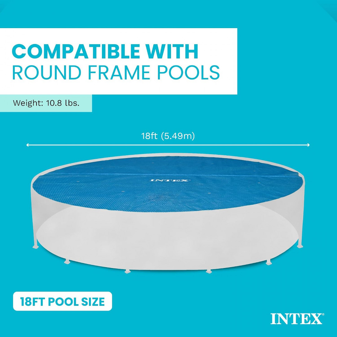 INTEX Solar Pool Cover - 18FT ROUND - BLUE (MODEL: 28015E ) image 2