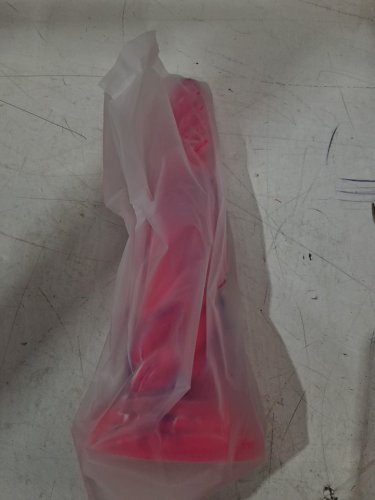 hismith Awl Shape Silicone Dildo with Suction Cup - 9'' insertable length 10.12'' total  -pink swirl image 3