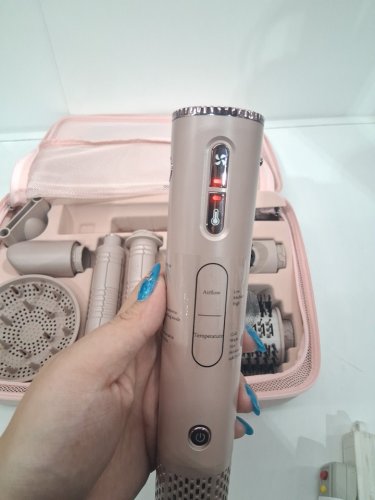 9PC 7magic high speed hair dryer brush WITH BAG and 6 in 1 styler - 110 volts - 1200 watts - Champagne Gold - (MODEL: TD-2301) image 8