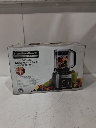 HAMILTON BEACH PROFESSIONAL QUIET SHIELD 1500W BLENDER - STAINLESS STEEL - (MODEL: 58870) image 5