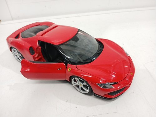 Ferrari BURAGO 296 GTB Hybrid 830HP V6 2021 Rosso Corsa Toy Model Car - 1:18 - Red (Model: BU16018CAR) image 3