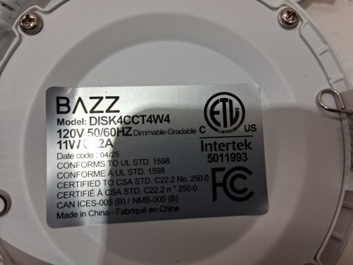 4PK BAZZ Dimmable Integrated LED Ceiling Lights - 11W / 120V / 50/60 HZ - White (Model: DISK4CCT4W4) image 4