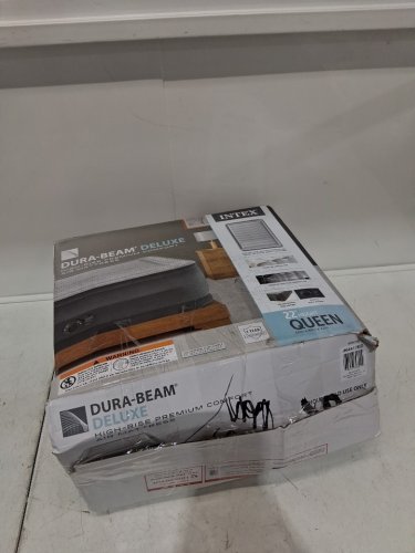 INTEX DURA-BEAM DELUXE COMFORT-PLUSH HIGH-RISE AIR MATTRESS - QUEEN SIZE 22" - GREY image 2