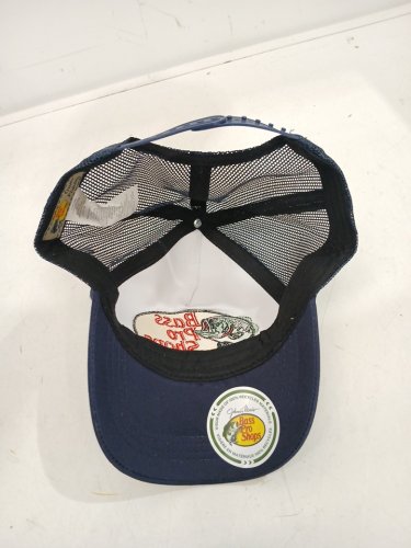 Embroidered Logo Mesh Trucker Cap Hat - Youth - Navy Blue image 3