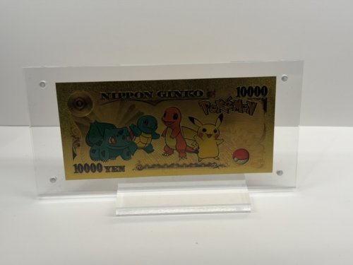 POKEMON GOLD NOTE 10000 CHARMANDER/ CHARIZARD IN ARCYLIC DISPLAY STAND image 2
