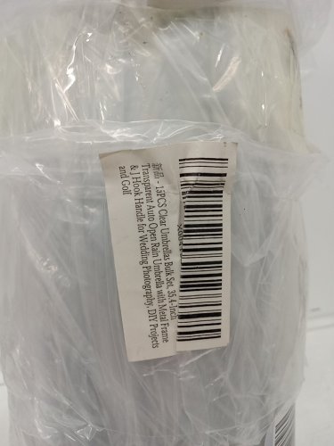 15PK Transparent Metal Frame Umbrellas with J-Hook Handle - 35.4" - Clear image 3