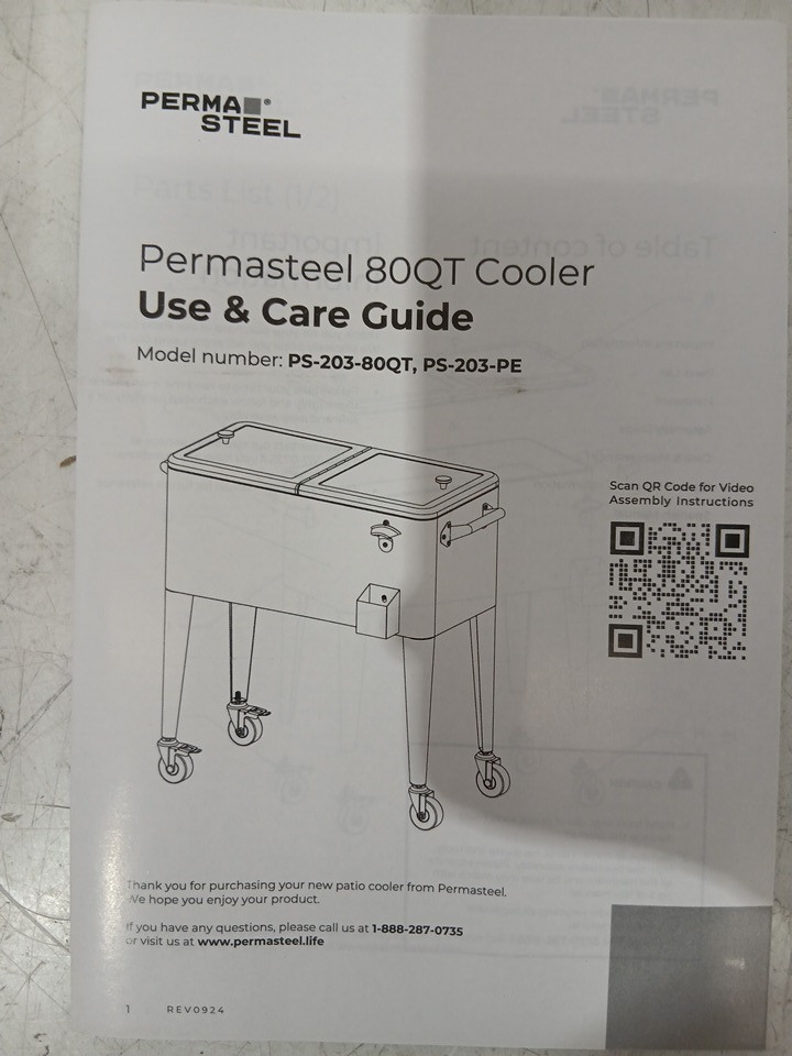 Permasteel Classic Outdoor Patio Cooler - 80qt - white (model: ps-203-wt ) image 8