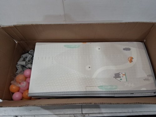 Zeebaba XL Safety Playpen WITH MAT AND BALLS For Babies And Toddlers - 71" x 59" - BEIGE (model: playpen-01) image 4