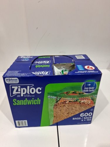 4PK ZIPLOC EASY-OPEN SEAL TOP SANDWICH BAGS - 150 PER BOX (600 TOTAL) (MODEL: 1678750) image 2