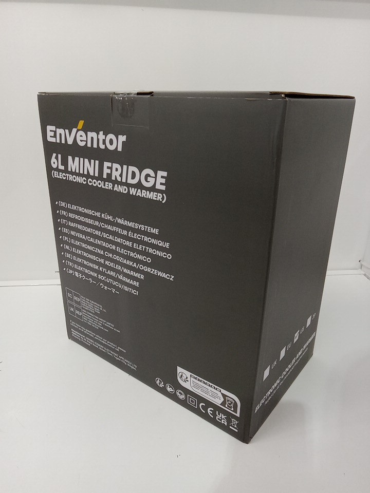 enventor portable mini fridge with dimmable touch control LED mirror & light with dual cooling/warming modes - DC/AC- 6L (8 cans) - white (model: MFA-6L-I) image 7