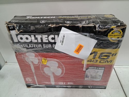 Tooltech 3-Speed oscillating pedestal fan - 16" - white (model: 100077) image 5