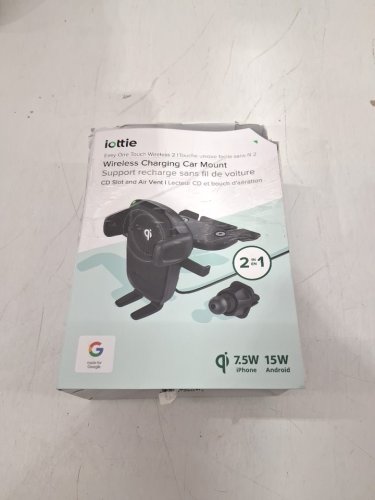 iOttie 2-In-1 Easy One Touch Wireless Car CD Slot / Air Vent Mounted Phone Charger - 15W for Android / 7.5W for iPhone - Black (MODEL: HLCRIO143) image 2