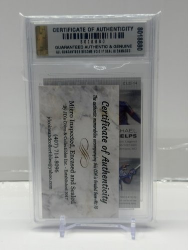 JDCC GRADED GEM MINT 10 CARD 2024 LEAF EXCLUSIVE MESSI, PHELPS, JACKSON LEGENDS EDITION #ELE-14 image 2