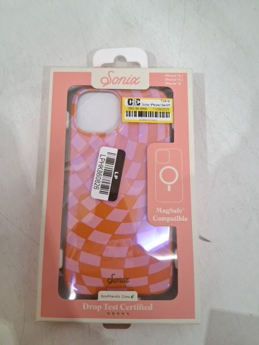 SONIX Magsafe Compatible case for IPHONE 15/14/13 - CHECKMATE PINK/ORANGE (Model: A18-M382-0011) image 2