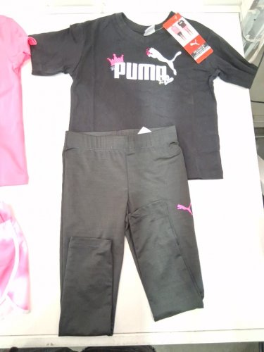 4 PUMA girl's clothes - 2 SHIRTS, 1 SHORTS, 1 LONG PANTS - SMALL (6) - BLACK/PINK image 4