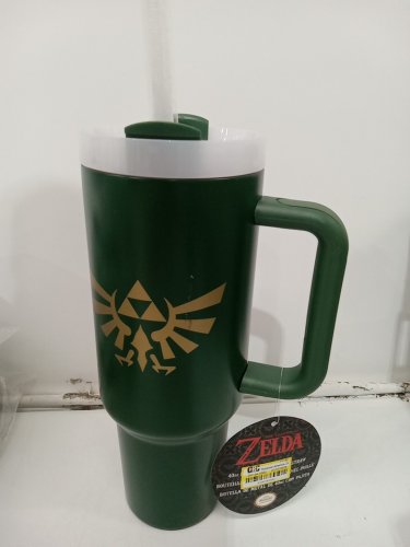 Nintendo Legend of Zelda Metal Tumbler with Straw - 40oz - Green image 2