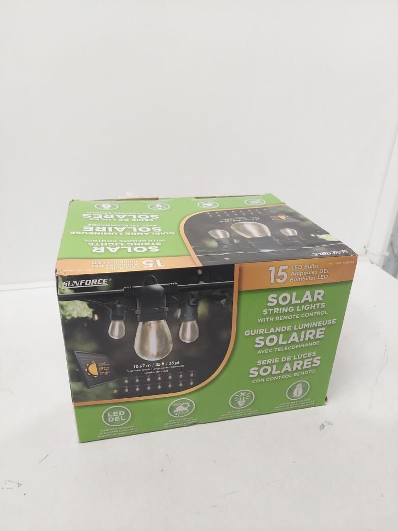 Sunforce Solar power 15-Light WEATHER RESISTANT led String Light set - 35ft (model: 1600334) image 2