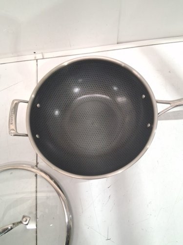 HENCKELS PARADIGM DUAL PERFORMANCE TRI-PLY WOK WITH LID - 12" - GREY/STAINLESS STEEL (MODEL: 1883276) image 4