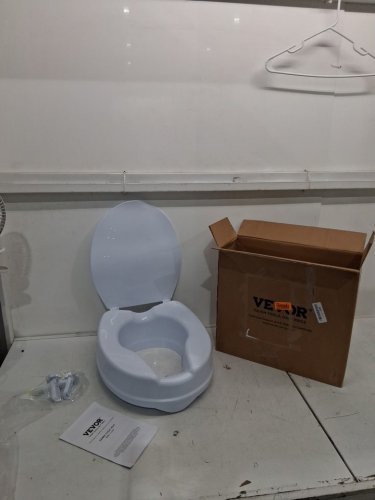 raised toilet seat with screw rod locking - 4" raised height - 300lbs max capacity - white (model: fbl760600) image 2
