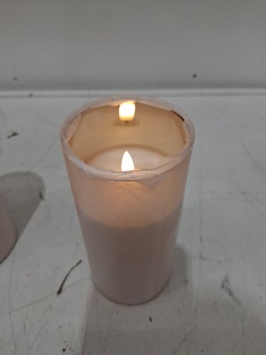 3PK TYAWON GLASS BATTERY OPERATED LED FLAMELESS CANDLES WITH REMOTE - 4"-5"-6" - clear image 3