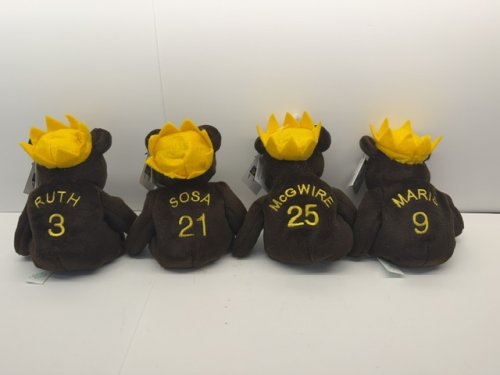 4PC SALVINO'S BAMM BEANO'S MLB PLAYERS CHOICE BABE RUTH, SAMMY SOSA, MARK MCGWIRE, ROGER MARIS 9" PLUSH TOYS image 4