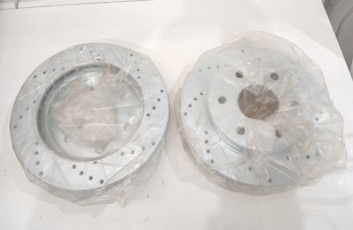 2PC DETROIT AXLE Front Drilled and Slotted Brake Rotors - FITS SELECT Cadillac, Chevrolet, and GMC MODELS - SILVER (STYLE: S-55054) image 4