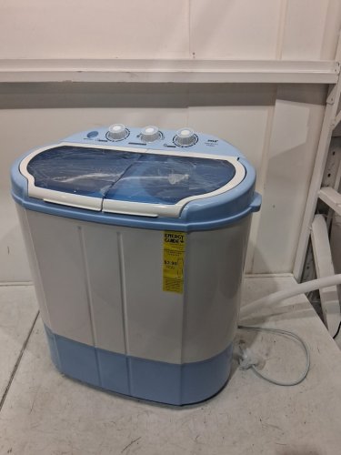 PYLE PURE CLEAN 2-IN-1PORTABLE WASHING MACHINE WITH WASHER & DRYER - 7.7LBS / 3.3LBS CAP - WHITE/BLUE (MODEL: PUCWM22) image 3