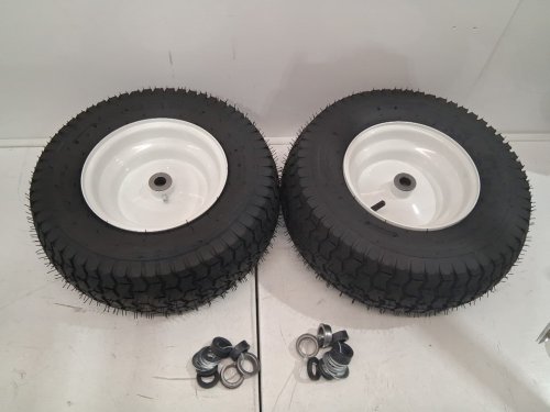 2pk tubeless lawn mower/tractor trailer tires on rims - 16"x6.50-8 - black image 5