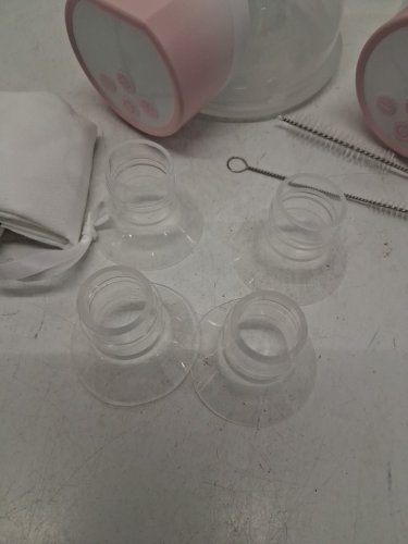 MOMCOZY DOUBLE WEARABLE HANDS FREE BREAST PUMPS - WHITE/PINK (MODEL: S12 PRO-V) image 3