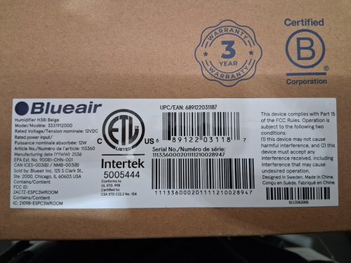 BLUEAIR dreamwell top fill humidifier - 3.7l - costal beige (model: 3331912000) image 3