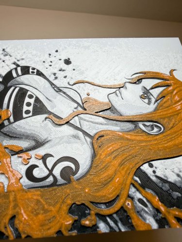 6"x8" 3D Printed - Nami - From the anime, One Piece - Textured Photo image 3