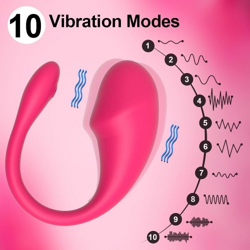 Silicone Vibrator with 10 Vibration Modes - Pink (Model: A55689) image 2