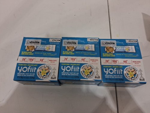 (x3) 12PK YOFIIT CRUNCHY NUT BAR - NO ADDED SUGAR, 2G - 10G FIBRE, 6G PROTEIN - VANILLA GINGER image 3