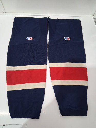 men's Athletic Knit new york rangers hockey socks - medium (25'') - blue/red/cream image 2