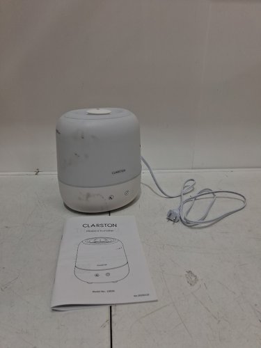 clarston cool mist humidifier for bedroom - light off auto shut off easy top fill humidifier - 2l - white (model: 10056) image 3
