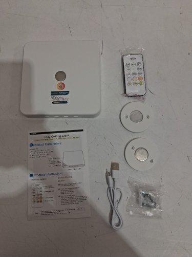 Rechargeable 8W Motion Sensor Ceiling Light Indoor, Wireless Magnetic Stick-On pot lights - 8w - white image 3