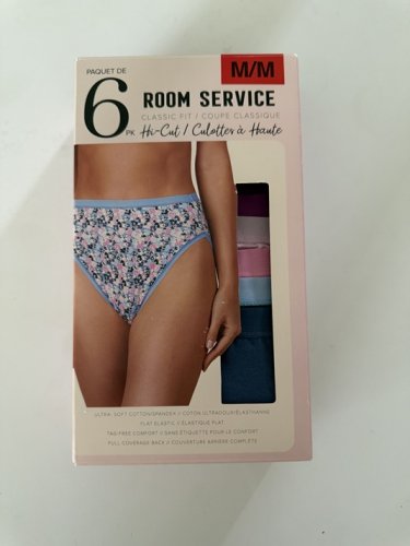 6PK women's room service classic fit hi-cut underwear - medium - assorted colours/PATTERNS (style: 2964661) image 2