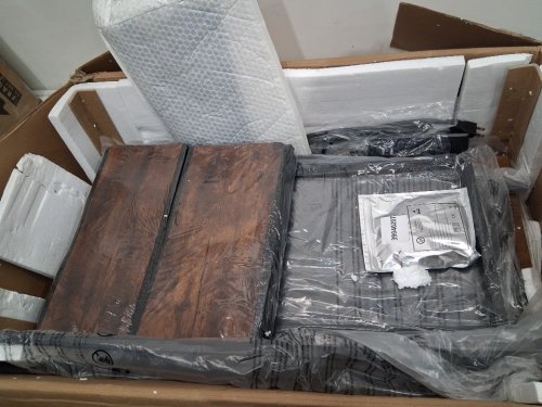 12-drawer TV stand dresser WITH power outlets & LED lights fits 75" TV - ‎29.5" x 14" x 63" - rustic brown (model:55scdrp1) image 4