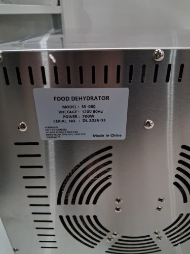 KWASYO 8-tray Food Dehydrator with Dual Touch Screen - 700w - 11.8" x 11" trays - silver/black (MODEL: ss-08c) image 7