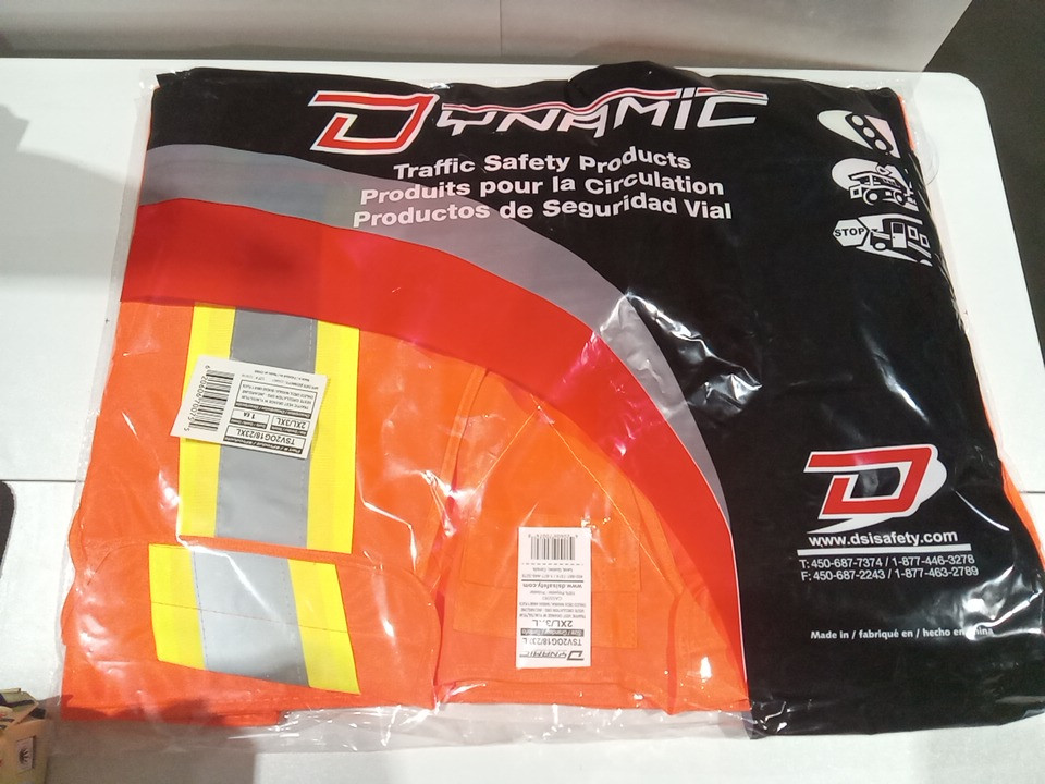 Dynamic traffic safety vest with reflective stripes - 2XL/3XL - orange (style: tsv20g18/23xl) image 2