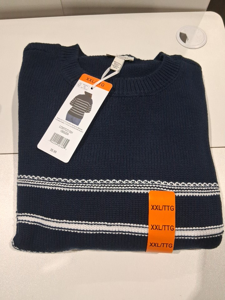 Women's ELLA MOSS LONG SLEEVE STRIPED KNIT SWEATER - XXL - NAVY BLUE/WHITE - (STYLE: 1955324) image 2