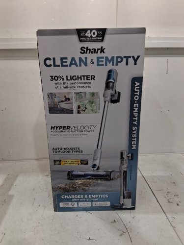 Shark Clean & Empty Cordless Stick Vacuum & Auto-Empty System, Self Cleaning Brushroll, HEPA Filtration - white/blue - (model:BU3521C) image 3