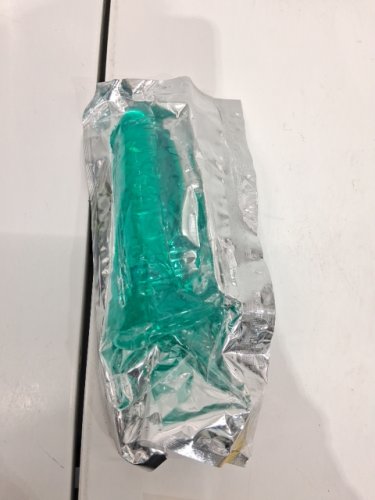 Beginner's Clear Jelly Dildo WITH SUCTION CUP - 5" - turquoise image 4