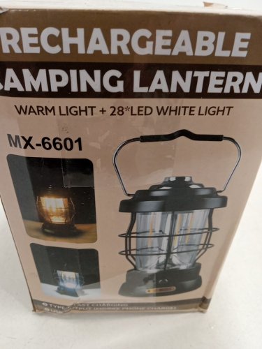 UniqueFire Retro Rechargeable Portable Camping Lantern - 5000mAh Battery - Black - (Model: MX-6601) image 5